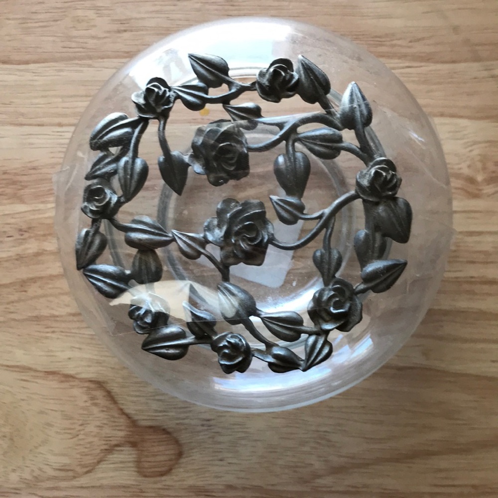 Glass & Pewter Jar with Lid
